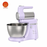 Batteur sur socle planétaire électrique sans fil, en acier inoxydable, 5 vitesses, bol mélangeur de 3,5 L, crochet pétrisseur inclus, usage domestique