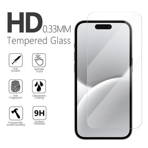 Protector de pantalla de vidrio templado HD 2.5D transparente de 0,33mm para <span class=keywords><strong>iPhone</strong></span> 16 15 14 Plus 13 12 Mini 11 Pro Max <span class=keywords><strong>6</strong></span> 7 8 XR películas antiarañazos - Product Image 2