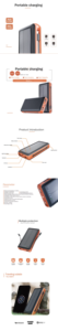 Batterie <span class=keywords><strong>solaire</strong></span> 15W avec plusieurs ports USB, 20000 mAh, station de batterie LED extérieure, charge rapide, station de batteries - Product Image 3