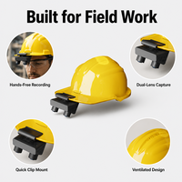 Caméra de sécurité intelligente 1080P à double objectif, enregistreur vidéo monté sur casque pour l'inspection sur site de construction
