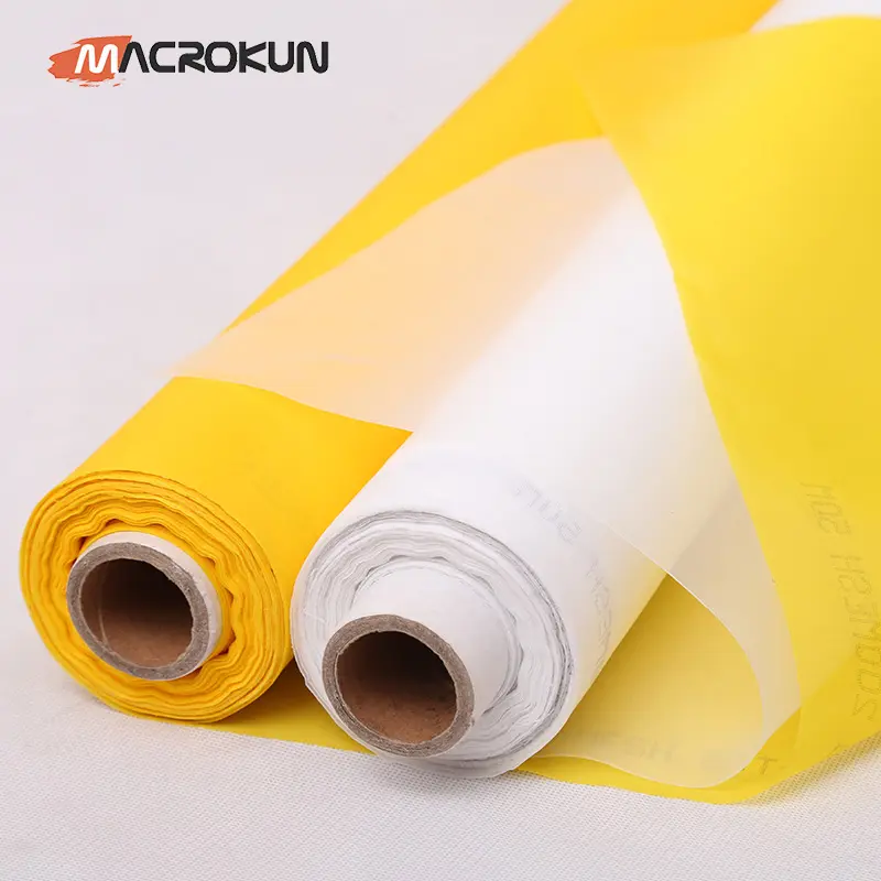 Silk Printing Mesh Fabric 100/110/120/140/160/180/200/250/300 White Yellow For Screen Printing Machine Equipment Accessories