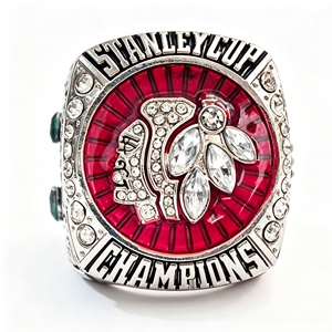 Juego de 3 Anillos de Campeonato de los Chicago Black Hawks 2010, <span class=keywords><strong>2013</strong></span>, 2015, Anillos Conmemorativos de Campeonato Deportivo de Hockey sobre Hielo en Aleación de Oro - Product Image 4