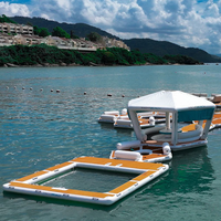 Plateforme flottante carrée gonflable de haute qualité, durable, anti-méduse, pour piscine et bain de mer, avec pont en EVA