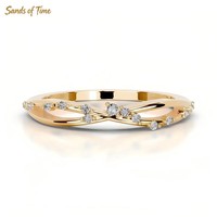 Bague Demi-Alliance en Moissanite Marquise pour Femme en Argent Sterling 925 avec Sertissage de Pierres, Design Tendance et Service Entièrement Personnalisé