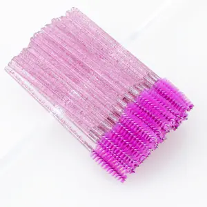 Wholesale Disposable Eyelash Brush Travel Makeup Brush 50pcs Crystal Rod Professional Multicolor Selection Beauty Tool