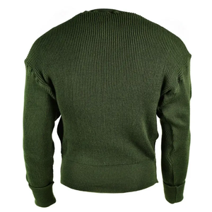 DFU109 Customized Olive Green <b>Men</b> <b>Cardigan</b> with Zip on Chest Open 50% Cotton 50% Acrylic - Product Image 2