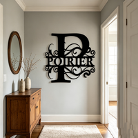 Enseigne personnalisée en métal avec nom de famille, lettres alphabétiques découpées au laser pour la décoration de la maison, du porche ou de la ferme