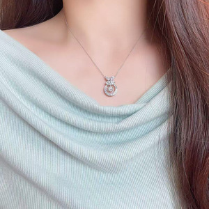 Collar con Colgante de Diamante Cultivado en Laboratorio en Oro Blanco de 18K, Diseño de <span class=keywords><strong>Mariposa</strong></span> con Corazón Latiente, Cadena Ajustable, Joyería Fina para Mujer - Product Image 5