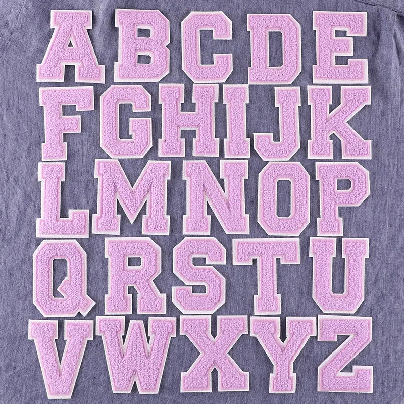 Logo personnalisé 8cm fer sur mot Alphabet patchs Applique Chenille lettre Patch