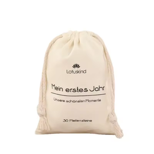 Pandasew Bolsas de Regalo de Lona de Algodón Beige Medianas de 8*10 cm con Cordón para Joyería - Product Image 4