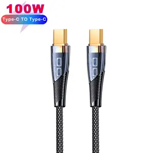 100W 5a Vlecht Usb C Naar Ios Kabel Qc Pd Type-C Snellaadsnoeren 1.2M Nylon Datumkabels Type C Kabel Snel Opladen