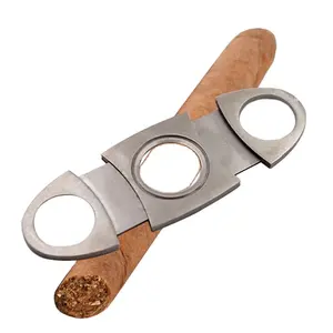 可售不锈钢定制标志名称雪茄配件工具便携式双刀片雪茄切割机