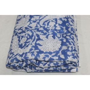 Nueva Tela de Algodón Azul y Blanco con Estampado Artesanal Hindú, Estampados Naturales, Vestidos Ligeros para Niños, Decoración para Cortinas y Bolsos - Product Image 4