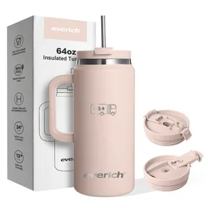 Odm nhà máy 64oz thép không gỉ đôi tường chân không du lịch Tumbler với xử lý