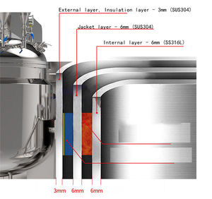 50 لتر 100 لتر 200 لتر 300 لتر 500 لتر رفع فراغ الخالط مستحضرات التجميل غسول مرهم كريم آلة صنع معجون الأسنان - Product Image 2