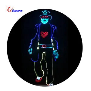 Future Programmable Fiber Optic Light Tron Dance Suits Stage Performance Wear Talent Show LED Hip Hop Dance Costumes Coat