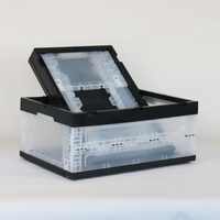 Conteneur en plastique industriel pliable, robuste, recyclable, pour le transport d'outils, empilable, pour entrepôt