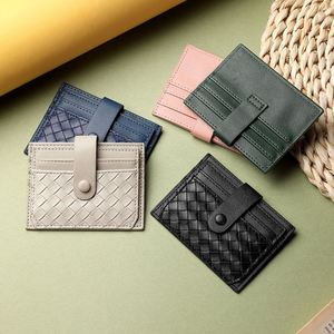 Tarjetero Delgado de Cuero PU Vintage, Estuche para Tarjetas de Identificación Tejido, Cartera Pequeña para Tarjetas de Crédito para Hombres y Mujeres - Product Image 4