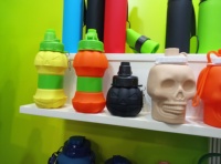 Bouteille d'eau en silicone pour Halloween, sans BPA, pliable, portable, pour le sport, les voyages et les activités de plein air