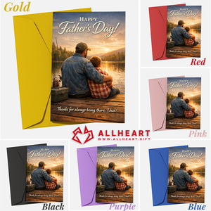 Cartes personnalisées pour la fête des pères 5x7 pouces, carte « Je t'aime », faible quantité minimum de commande avec enveloppe et autocollant - Product Image 4
