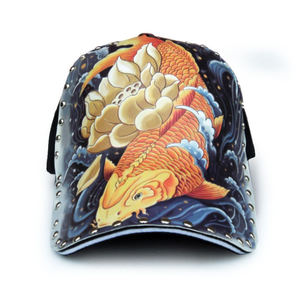Casquette de baseball avec motif de poisson rouge, personnalité tendance, casquette de chauffeur de camion, personnalité, illustration, casquette de baseball avec rivets - Product Image 1