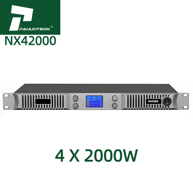 Paulkitson NX42000 4-Channel 2000W Professional Class D Amplifier for Subwoofer Sound Metal Shell for Stage Equipment