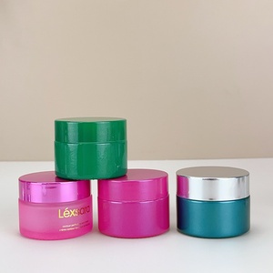 Frascos Cosméticos de Vidrio Esmerilado en Varios Colores (Verde, Azul, Rosa, Beige) de 50 ml/50 g, Frascos de Vidrio de Boca Ancha para Cremas - Product Image 4