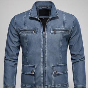 Chaqueta Vaquera Vintage para Hombre - 100% Algodón, Secado Rápido y Lavable, Estilo Moderno para Looks Casuales o Festivos, Marca Champ King - Product Image 1