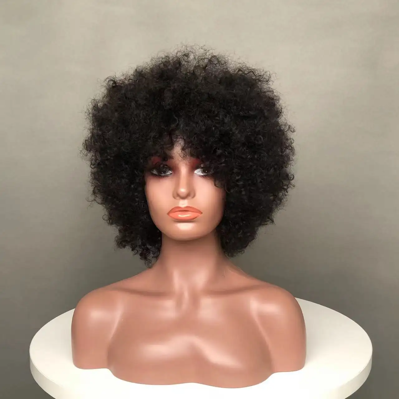 Perruque d'usine SDD de haute qualité afro curl cheveux humains couleur naturelle 100% cheveux humains perruques péruviennes cheveux humains