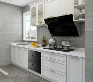 Accesorios de montaje de cocina de <span class=keywords><strong>despensa</strong></span> gris de granja completa de madera de EE. UU. Gabinetes de pared con puertas de agitador de <span class=keywords><strong>Granero</strong></span> UV - Product Image 3