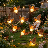 Lampes solaires LED personnalisées sur le thème des oiseaux, guirlande en fil de cuivre IP65, extérieur, blanc chaud, petite taille, haute luminosité, angle de faisceau 360°