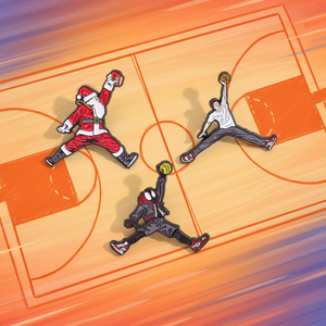 Badges personnalisés populaires, <span class=keywords><strong>Père</strong></span> <span class=keywords><strong>Noël</strong></span> jouant au ballon, broche en forme de ballon, broche en émail sportive, épingle <span class=keywords><strong>à</strong></span> revers en métal, badge en métal - Product Image 1