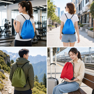 Mochila con Cordón Personalizada al por Mayor, Bolsa Deportiva de Poliéster para Gimnasio, Bolsa Impermeable con Cordón para Actividades al Aire Libre - Product Image 4