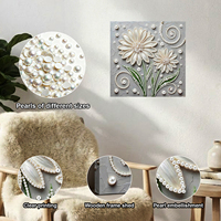 Kits d'art de peinture aux perles DIY pour la décoration murale de la maison, peintures aux perles et pierres précieuses, artisanat artistique, 25x25cm avec cadre