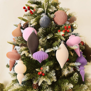 Nouvelles Boules de Noël en Flocage Personnalisées de Luxe, 6 pièces, Couleur Mocha Mousse, Imperméables, Décorations de Noël Respectueuses de l'Environnement - Product Image 1