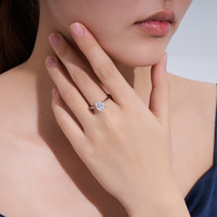 Hete Aanbieding Mode Ovaal Geslepen Minimalistische VVS1 D Kleur Moissanite Trouwring GRA Gecertificeerde Zilveren Moissanite Ring Sieraden Ring