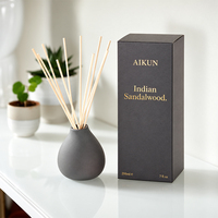 Diffuseur de parfum en rotin AIKUN, sans alcool, aux huiles essentielles naturelles, personnalisable, de luxe, marque privée, solution tout-en-un