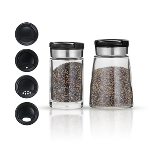 Nhà Bếp Vòng Rõ Ràng Glass Gia Vị Dispenser <span class=keywords><strong>Jar</strong></span> Muối Hạt Tiêu Chai Gia Vị Container Với 3 Lỗ Mở Nắp 100Ml 160Ml - Product Image 2