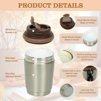 Mug Kopi Kantor Logo Kustom Dinding Ganda Stainless Steel Vacuum Tumbler dengan Tutup