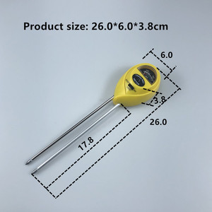 Haonan Office Supplies Store Three Way Soil Tester Moisture Ph Light Meter Round Yellow Double Needle - Product Image 3