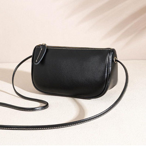 Women's Fashionable Genuine <b>Leather</b> <b>Soft</b> Cowhide Shoulder <b>Bag</b> Open Closure Waterproof Summer Handbag - Product Image 4