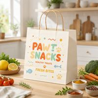 Sac de shopping en papier kraft imprimé sur mesure avec poignée en papier torsadé, sac d'emballage cadeau réutilisable