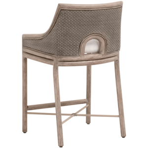 Adamo Counter <b>Stool</b> solid mahogany <b>Wood</b> and Metal Durable High Bar <b>Stool</b> for Home Bar & Dining Room - Product Image 2