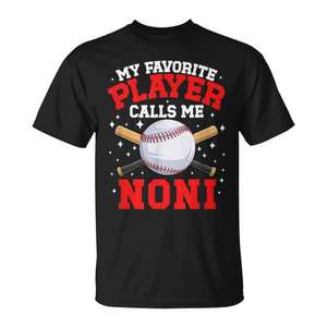 Mi jugador favorito me llama Noni, camiseta de béisbol para abuelos - Product Image 1