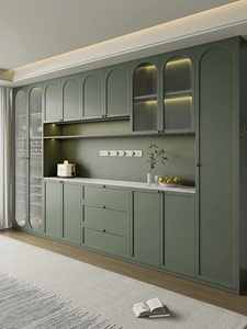 Buffet Moderne de Style Français en Bois avec Table à Vin et Rangement pour Vaisselle pour Salle à Manger et Salon pour Villas et Hôtels - Product Image 2