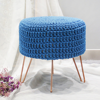 En gros Offre Spéciale nordique moderne rose velours tissu pouf jambes moderne coiffeuse escabeau pouf pouf