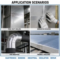 Ruban adhésif en aluminium 30 microns pour CVC, avec colle à solvant, papier de protection, pour scellement conducteur, réfrigérateurs et conduits industriels, adhésif Alu