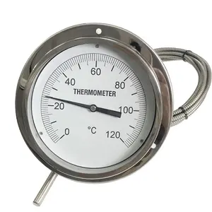 Pendingin Kapiler Oven Boiler Termometer Flensa Kapiler Besi Tahan Karat Pendingin Termometer Kapiler dengan 0-600