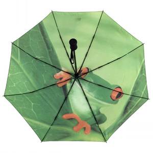 Маленький автоматический открытый зонт из стекловолокна, 100 см, с открытым диаметром, минималистичный дизайн, логотип с принтом - Product Image 6