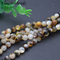 Vente en gros 6mm mélange rond blanc noir Smoky Shell perles en vrac pour bricolage femme homme bijoux collier Bracelet boucle d'oreille fabrication